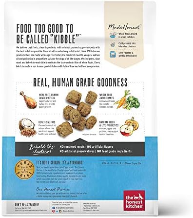 The Honest Kitchen Whole Food Clusters Grain Free Turkey Dry Dog Food, 1 lb Trial Pouch