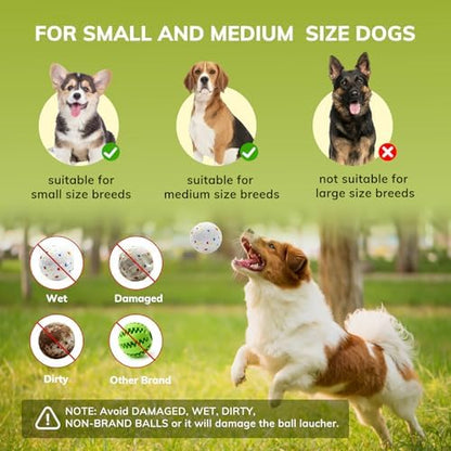 Automatic Dog Ball Launcher for Small/Medium Dogs - Small Silent Design, 3 Distance Settings (20ft/33ft/46ft), Rechargeable, 10 Durable 2.3" Balls Included (Dog Ball Launcher-Orange)