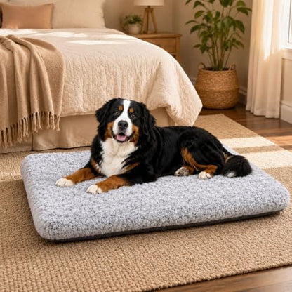 Extra Large Dog Bed, Plush Washable Pet Bed Mat, Dog Crate Bed 53"x35" Gray