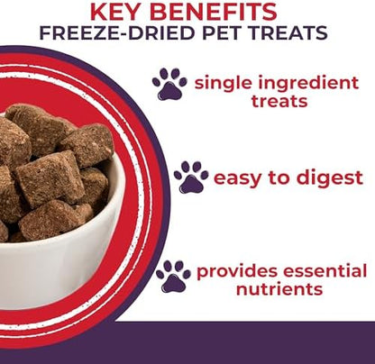 Momentum Carnivore Nutrition Freeze-Dried Beef Heart Dog Treats & Cat Treats – Single-Ingredient, High-Protein, Grain-Free – Made in USA – 3 oz Bag (Pack of 2)