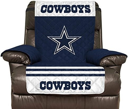 Pegasus Sports NFL Dallas Cowboys Furniture Protector with Elastic Straps, Recliner, Navy Blue, 80 x 65