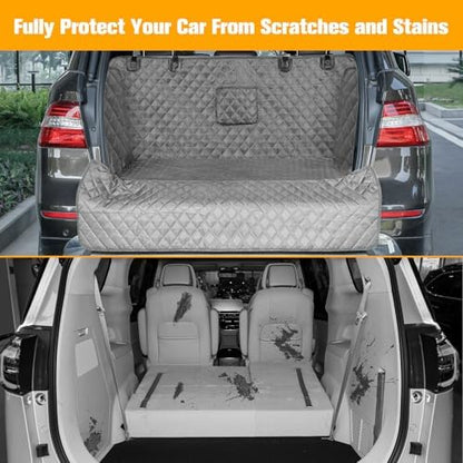 PETICON SUV Cargo Liner for Dogs, Trunk Cover with Bumper Flap Protector