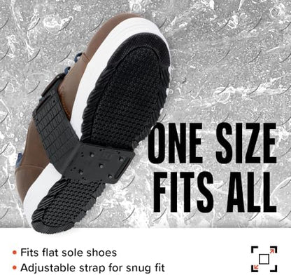 K1 Mid-Sole Ice Cleats - Rotatable Traction Aids For Flat Shoes - Indoor/Outdoor, Climbing, Driving - Slim Profile - Black
