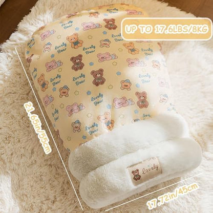 Cat Sleeping Bag, Cat Sleeping Bag for Indoor Cats Self Heating Cozy Winter Soft Plush Self Warm Kittens Indoor Sack 360°Wrap Comfortable Pet Snuggle Sack for Cats up to 8kg/17.6lb (Brown Bear)