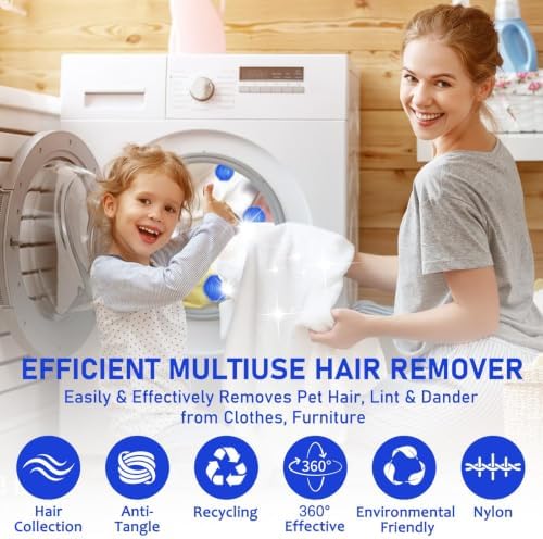 Pet Hair Remover for Laundry, Reusable Hair Catcher Balls for Pet Homes