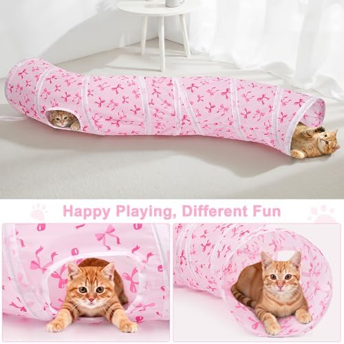 Glittme S-Shape Cat Tunnel, Foldable Cat Tunnels for Indoor Cats