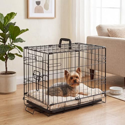 Sweetcrispy 24 Inch Dog Crate, Small Dog Cage, Foldable Puppy Pet Kennel
