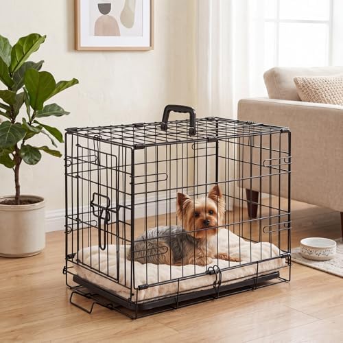 Sweetcrispy Dog Crate, 18 Inch Small Dog Cage, Foldable Puppy Pet Kennel