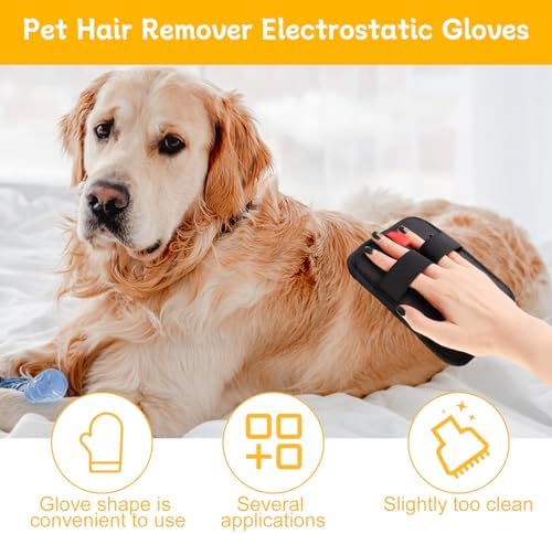 Pet Hair Remover Glove, Pet Hair Remover Tools, Reusable Cat & Dog Hair Removal Grooming Brush, Suitable for Couch, Furniture, Carpet, Curtain