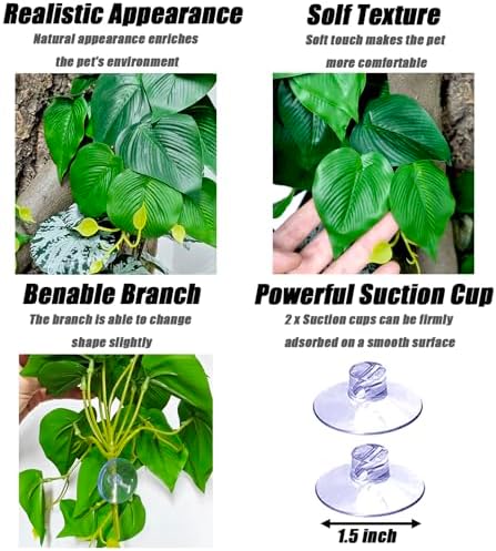 Woyrise Fake Reptile Plants for Terrarium,Tank Decor, Artificial Plant