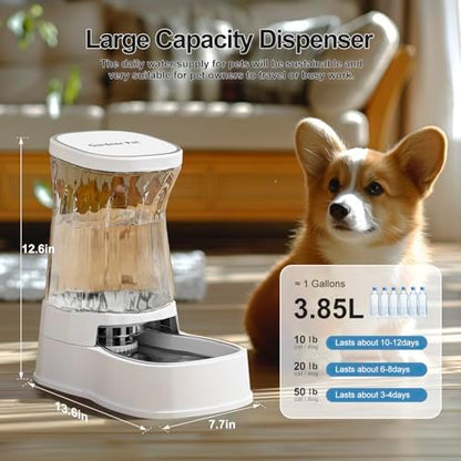 Automatic Dog Water Dispenser, Stainless Steel Bowls Feeder, 100% BPA-Free