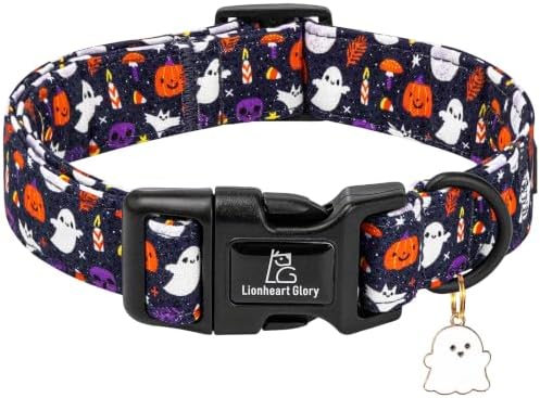 Lionheart glory Dog Collars Fall Halloween Pumpkin Collar Dog Heavy Comfortable Adjustable Dog Collar for X-Small Puppy Collar Dogs Girls Boys Dog Collar Party Pet Gift