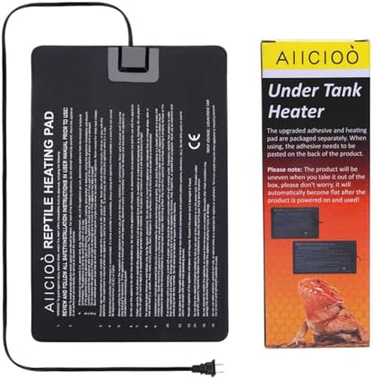 Aiicioo Reptile Heating Pad - Hermit Crab Heater Heat Mat for Reptiles Snake Lizard Terrarium 16 Watt