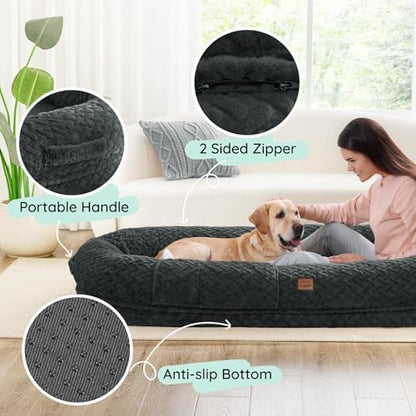 ChiXnuggle Faux Fur Washable Human Dog Bed Cover（Only Human Dog Bed）