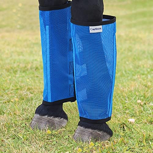 Fine Mesh Fly Boots Loose Fitting & Non-Slip Horse Fly Leggings No More Horsefly Nuisance Greatly Reduce Stomping Breathable with Natural Air Flow (Set of 4)