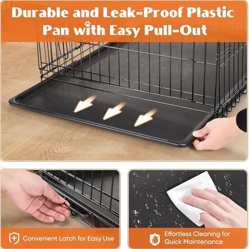 Sweetcrispy 24 Inch Dog Crate, Small Dog Cage, Foldable Puppy Pet Kennel