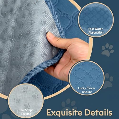 Washable Guinea Pig Cage Liner - 2 Pack Reusable Washable Pee Pads，Waterproof Guinea Pig Bedding for Small Animal - Rabbit Bunny Hamster Puppy (Blue, 24" X 47" - 2 Pack)