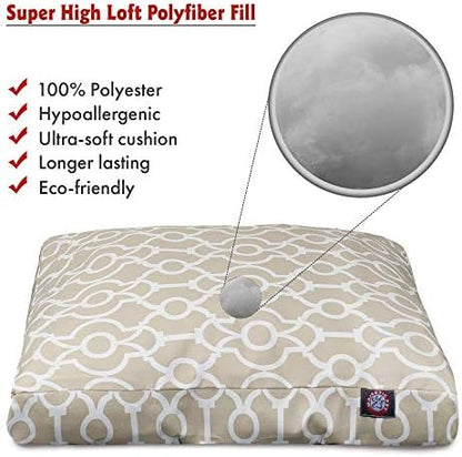 Majestic Pet Rectangular Dog Bed, Medium, 36x29x4 in, Washable, Beige