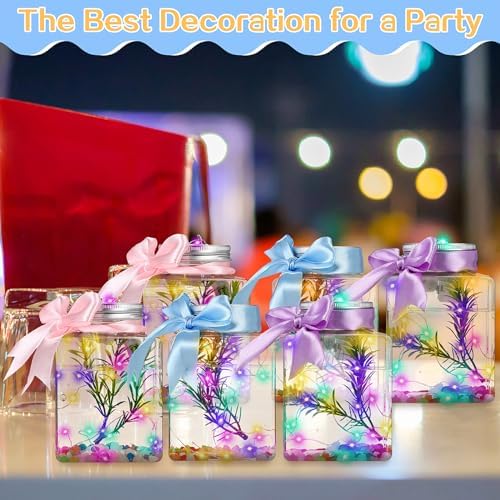 Domensi 20 Pcs 17oz LED Plastic Fish Bowls, Clear Shatterproof Glowing Vases with Ivy, Plastic Fish Tank Unbreakable Aquarium for Carnival Games, Party Home Decoration
