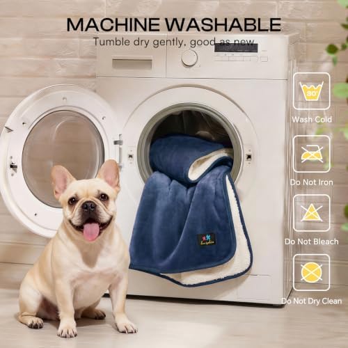 Luciphia Waterproof Pet Blanket, Washable Reversible Sherpa Fleece Throw