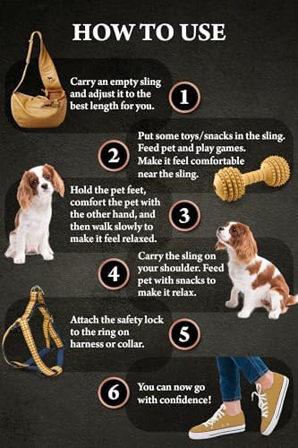 Noah & Paw Dog Sling Carrier for Small Dogs 5-18lb, Dog Sling for Small Dogs and Cats, Dog Carrier with Adjustable Padded Strap, Vegan Leather Lined with Fur, 3X Safety Features, Machine Washable