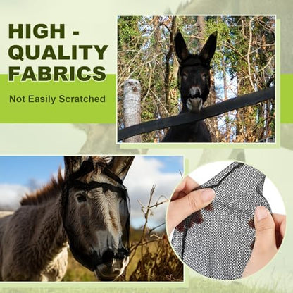 1 Pcs Mini Donkey Fly Mask with Ear Protection, Black