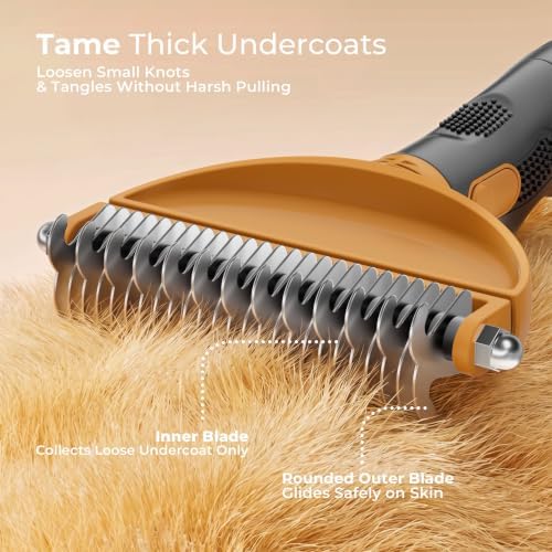 Deshedding Dog Brush Grooming Kit for Dogs & Cats, All Coat Types