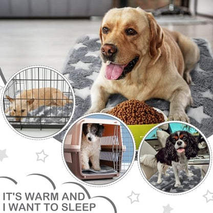 Reginary 4 Pcs Guinea Pig Fleece Cage Liners, Gray Star, 24 x 16 Inch