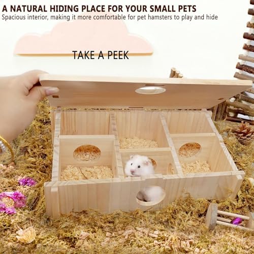 Kathson Multi-Chamber Hamster Tunnel House Maze: 2 Entrance 6 Rooms Hideout