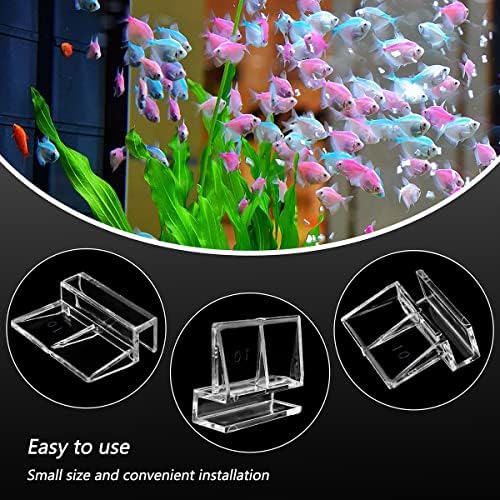 16 PCS 10mm Acrylic Aquarium Cover Clip, Clear Fish Tank Glass Cover Clip Support Holder Universal Lid Clips for Rimless Aquariums