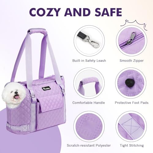 Pawaboo Dog Purse Carrier for Small Dogs with Pocket,Up to 11Lbs
