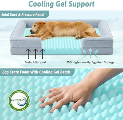 COZY KISS Orthopedic Dog Cooling Bed for Medium Small Dogs, 30x20 inch