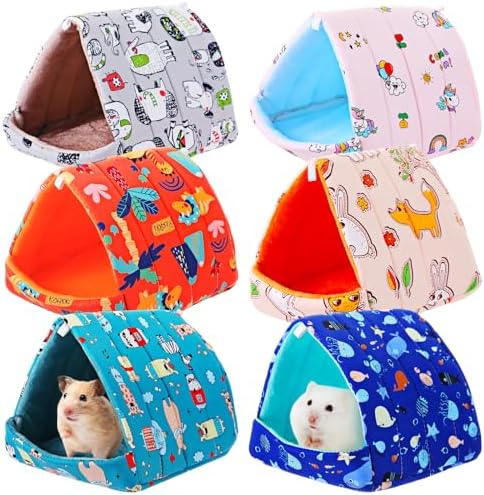 Ripeng 6 Pcs Guinea Pig Hideout Rabbit Bed, 7.9inch Ocean Park