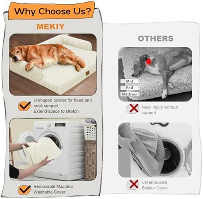 MEKIY Orthopedic XL Dog Bed with Bolster for Extra Large Size Dogs