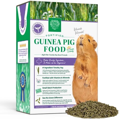 Small Pet Select Guinea Pig Food Pellets, High Fiber Timothy, 20 lb