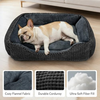MIXJOY Dog Beds for Medium Dogs Washable, Rectangle Pet Bed Medium Size Dog, Orthopedic Sleeping Pet Sofa Bed, Soft Calming Cat Beds for Indoor Cats, Anti-Slip Bottom with Multiple Size