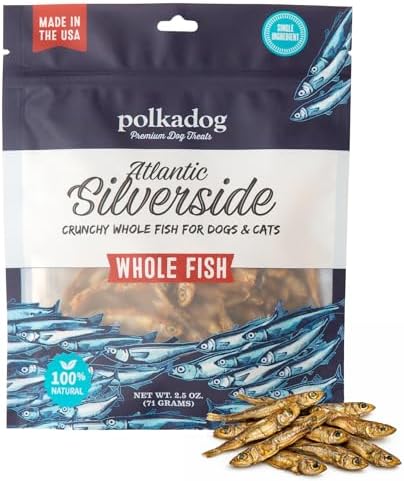 Polkadog Atlantic Silverside Whole Fish Dog Treats, Single Ingredient 2.5oz