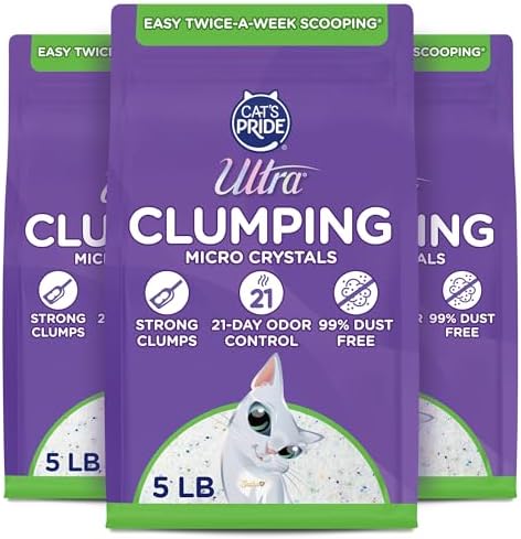 Ultra by Cat's Pride Clumping Micro Crystals Litter, Fragrance Free, 15lb