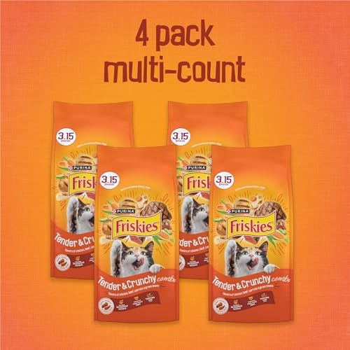 Purina Friskies Tender and Crunchy Combo Dry Cat Food, (4) 3.15 lb Bag