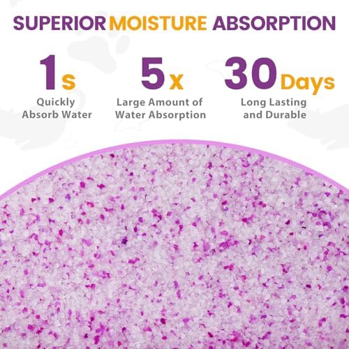 NEWORD Crystals Cat Litter Lightly Scented Litter Superior Odor Control 14 lbs Total (2 Pack of 7lb Bags) Soft-On-Paws Low Tracking Dust-Free Purple Silica Gel, Lavender
