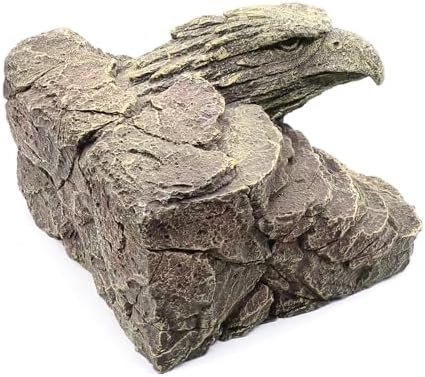 Reptile Rock Basking Platform, Gecko Hide Cave Hiding Place, Snake Cave and Hides for Reptiles, Amphibians, and Small Animals, Lizards (Type-D（Medium）)