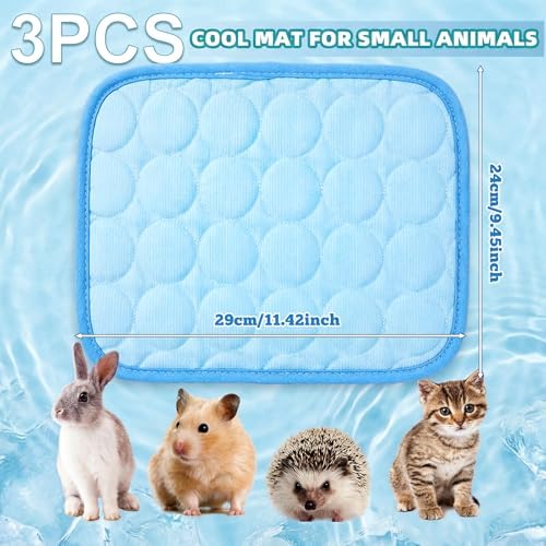 Jetec 3 Pcs Guinea Pig Cooling Mat, Small Animal Beds,Summer,Pink