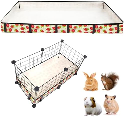 Guinea Pig Cage Liner，Washable Waterproof Oxford Cloth Cage Liners for Small Animals,Hamster Chinchilla Hedgehog Rabbit and Other Small Animals Not Include Cage(12x24 inches)
