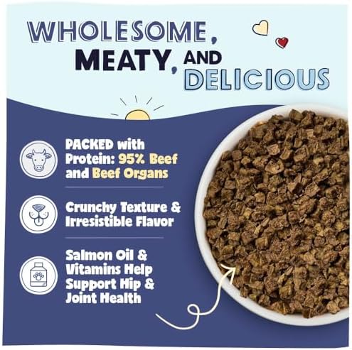 Pawstruck Air Dried Dog Food with Real Beef, Grain-Free, Made in USA, Vet Recommended, High Protein Limited Ingredient Full-Feed for All Breeds & Ages, 10-lbs