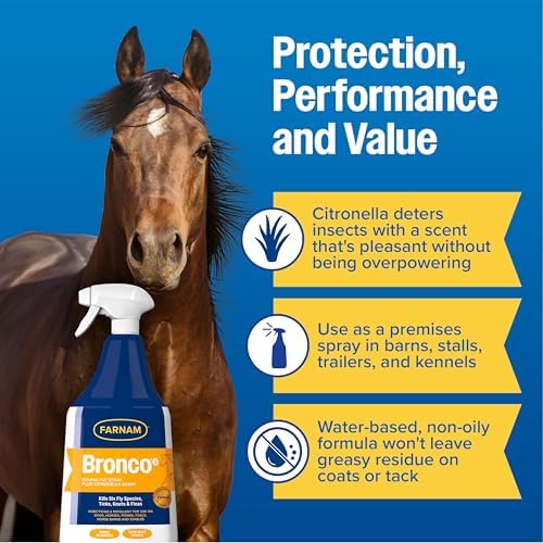 Farnam Bronco E Fly Spray for Horses, Dogs & Premises 32 oz Spray