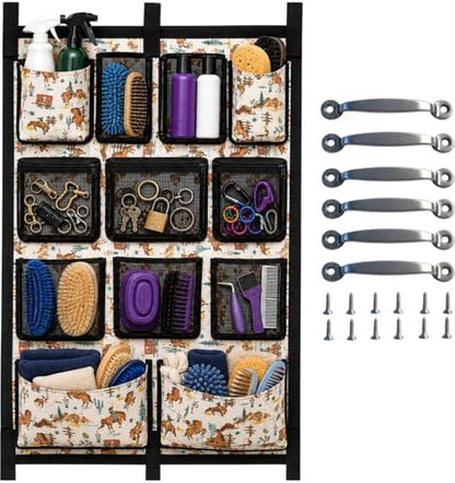 Horse Trailer Organizer & Grooming Bag, Heavy Duty Hanging Door Caddy