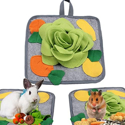 Abizoo Bunny Snuffle Mat Toy, 11.8''x11.8'', Green