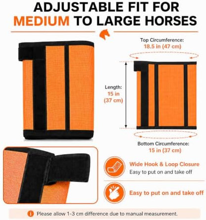 Fly Boots for Horses Set of 4 - Breathable Mesh Equine Leg Protection,Anti-Sag Stay-On Horse Fly Boots,Reduces Stomping & Fatigue,UV-Block, Adjustable Fit for Medium to Large Horses