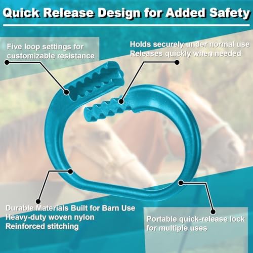 Shinylin 4 Pcs Protective Horse Blocker Tie Multi-Purpose Horse Clip Portable Versatile and Reusable Tie with Quick Release Under Heavy Pressure Design for When Secure is a Concern (Blue)