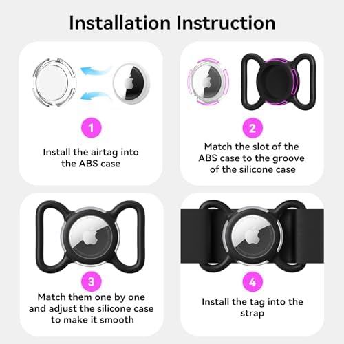 Waterproof AirTag Holder for Dog Collar, Soft Slide-On Dog AirTag Holder